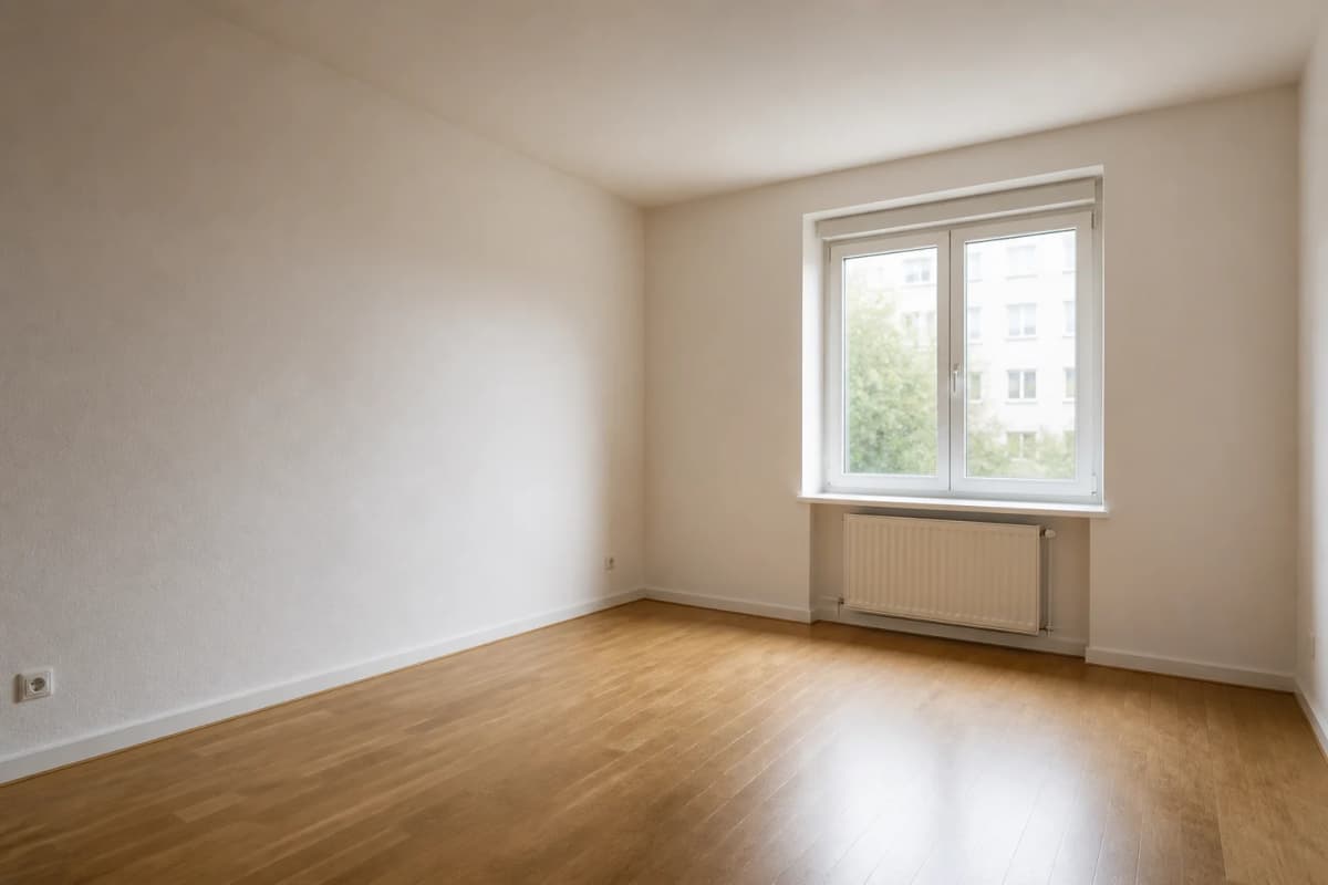 Minimal unfurnished room suggesting vacancy between tenants